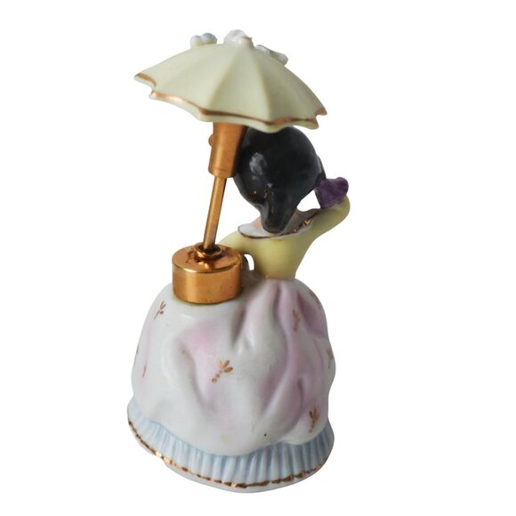 Vintage DeVilbiss Porcelain Lady With Umbrella Perfume Atomizer - Picture 3 of 7